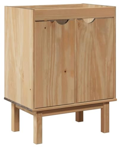 vidaXL Mobile da Bagno OTTA 59x40x80 cm in Legno Massello di Pino, mobile da bagno, vanità da bagno, mobile lavabo autoportante