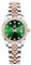 SHENGKE Women's Crystal akzentuiert mit soliden Legierung Stahlband Uhr Elegantes Kleid Quarz Kalender Uhren für Frauen (Rosegold-Grün)
