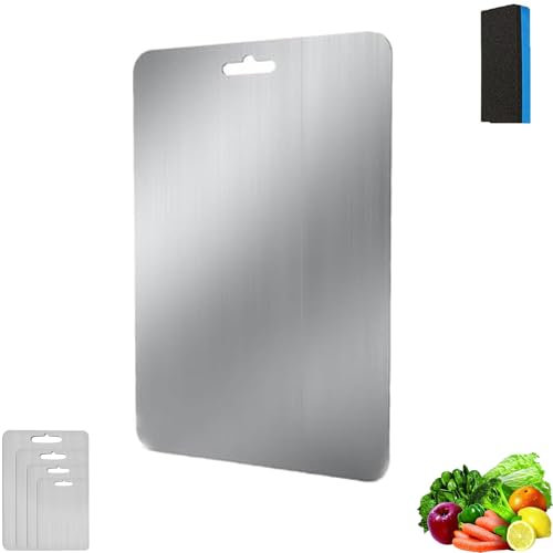 Yamato Tagliere Titanio, Tagliere Yamato, Tagliere In Titanio Puro Yamato Per Cucina, Tagliere In Metallo Per Uso Alimentare (46 * 30cm/18.1 * 11.8in)