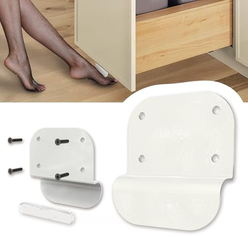 poceton Tirette de pied d'armoire pour tiroir d'armoire – 7,6 cm mains libres sans contact pour poubelle sous armoire, armoire de cuisine, rangement sous évier et portes d'armoire à recouvrement