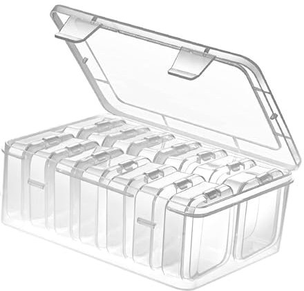 Dewocke Large Transparent Storage Box with 14pcs Plastic Small Organizers, Storage Containers for Bead, Jewelry, Earplug, Fishhook, Craft DIY Organizer with Snap-on Lids, Perfect for Small Items