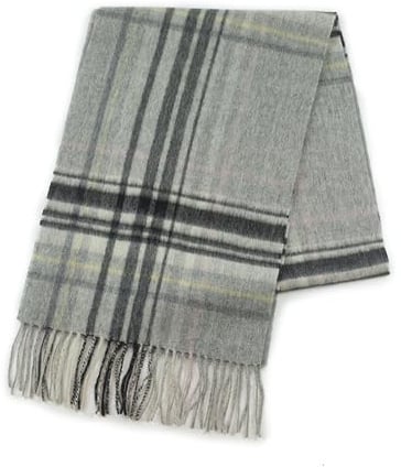 REALITY&FANTASY Écharpe d'hiver en cachemire et 100 % laine d'agneau douce pour homme et femme, Plaid gris rose, M