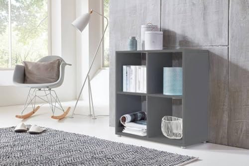 BMG Möbel Würfelregal Nizza Größen (Anthrazit, Würfel 4 Fächer)