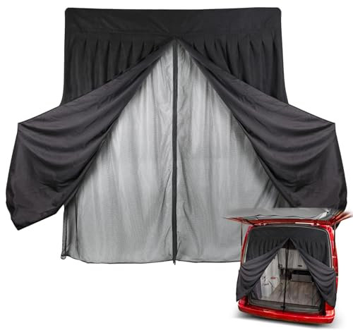 tivekeo Mosquitera de Doble Capa para Coche Reemplazo para VW T4 1999-2003, Mosquitera para Puerta Trasera de Coche, Mosquitera Magnética Doble Cap con Gamuza para Acampar