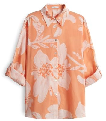 OPUS Damen Langarmbluse | Longbluse FUMINE BOHÈME Regular mit floralem Print Pale orange, 40