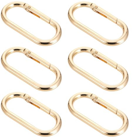 6PCS Carabiner Clip Gold, Carabiner Gold Suitable for Purse Strap Keys Handbag (Warning: Not for Human Suspension or Weight Bearing)