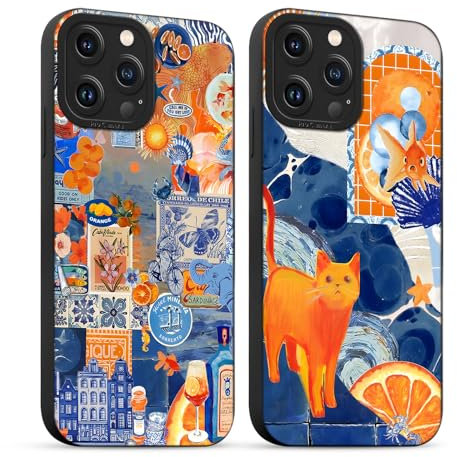 Yirlbey 2 Stück für iPhone 13 Pro Hülle 6,1'' Collage Handyhülle Aesthetic Motiv Katze Muster Design, Weiche Bunt Silikon TPU Bumper Ultra Dünn Kameraschutz Schutzhülle Mädchen Case