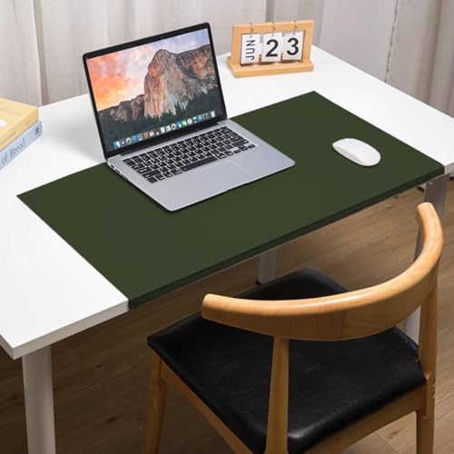 Kantenschutz, Schreibtischunterlage aus Leder, faltbar, rutschfest, Computermatte für Maus und Tastatur, Büro, Zuhause, Arbeit, Spiel, Schreibtisch, Schreibunterlage (Grün, 80 x 40 cm)