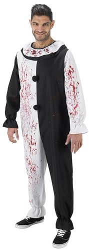 Chaks - Art the Clown Jumpsuit, Clown Overall, Horror Kostüm | Offizielles Terrifier Outfit, Schwarz Weiß, Clown Overall, Cosplay Outfit für Halloween und Karneval