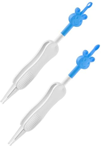 VIRKWUY 2 Pièces Cure Nez Bébé, Pinces de Nettoyage du Nez et des Oreilles, pour Nouveaux-Nés et Enfants en Bas Âge