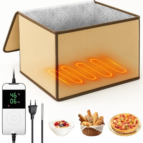Brot Gärbox Sauerteig – Elektrischer Teigbox mit Temperatur- und Timersteuerung, Faltbare Brot Gärschrank mit NTC-Temperatursensor, Teiggärbox für Teig, zum Backen, Gären (40x30x25cm)
