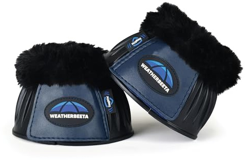 WeatherBeeta Tough-Tec Prime Fleece Trim Rubber Bell Boots, Black/Navy, Medium