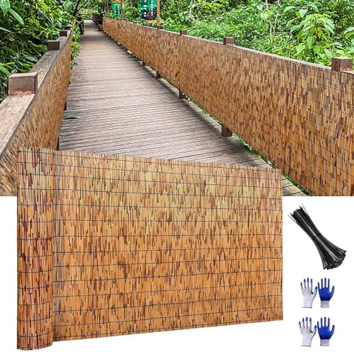Clôture en bambou naturel pour balcon, jardin, extérieur, cour et terrasse. Tailles : 60 x 150 cm, 70 x 200 cm, 80 x 300 cm, 90 x 350 cm, 100 x 400 cm, 110 x 500 cm. Tapis décoratifs