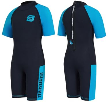 Summshall Kids Wetsuit 2mm Shorty Neoprene Thermal Swimsuit for Boys & Girls | UV50+ Sun Protection, Soft & Stretchy for Swimming, Snorkeling & Beach Play