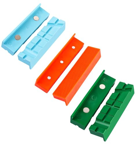 LDXDRU 6-tlg Weiche Schraubstock-Schutzbacken Breite 125 mm Magnetisch Schonbacken aus TPU-Kunststoff Diese Spannbacken Schützen Ihr Werkstück