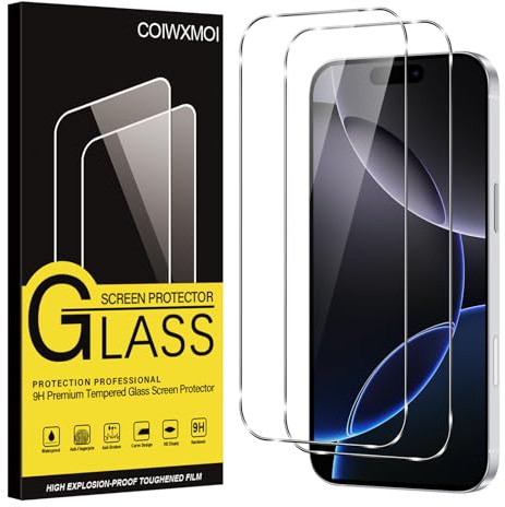 Coiwxmoi Lot de 2 Verre Trempé pour iPhone 16 Pro max, Film Protection Écran, 9H Dureté Anti-Rayures Sans Bulles Facile à Installer 0,33mm HD Ultra Transparent Protecteur Vitre