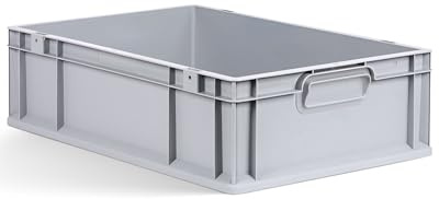 aidB Eurobox NextGen 2.0 - 600x400x170mm - Stapelbare 34L Kunststoffbox mit geschlossenen Griffen - Lagerbox für Aufbewahrung, Transport & Organisation - Industriequalität