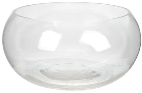 SHINEOFI Aquarium Rond en Verre Transparent 20 Cm pour Poissons Rouges et Plantes, Bol à Poissons Décoratif de Table, Bocal Hydroponique pour Maison et Bureau, Réservoir Simple et Élégant