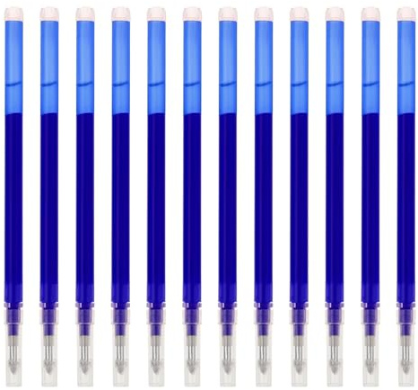 12 Stück Radierbare Ersatzminen, Nachfüllminen für Pilot FriXion Ball Clicker y Eberhard Faber, Radierbare Tinte Minen 0,5 mm Blau Thermosensitive Tintenpatrone für Schule, Büro und Notizen