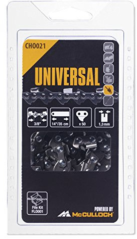 Universal Kette 14 Zoll/35cm 3/8 Zoll 50TG, CHO021: Sägekette für Kettensäge, hervorragende Schärfe, einfache Wartung, Original McCulloch Zubehör (Artikel-Nr. 00057-76.151.21)