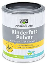 GRAU - das Original - Rinderfettpulver, der schelle Energielieferant mit 80 % Fettanteil, 1er Pack (1 x 50 g), Ergänzungsfuttermittel für Hunde & Katzen