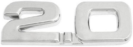 sourcing map Auto LKW Dekoration Alloy 2.0 Decal Emblem 3D Badge Sticker Aufkleber silber de