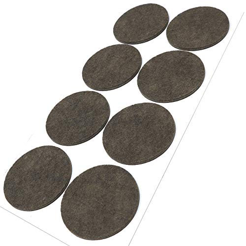 Adsamm® / 8 x Selbstklebende Filzgleiter/Braun/ø 60 mm/Rund/Möbelgleiter aus Filz mit 3.5 mm Stärke/Möbel- und Bodengleiter