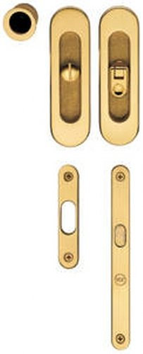 Valli & Valli Serie Tancredi K1204 - Kit empotrable para puertas correderas con cerradura de latón pulido