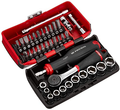 Facom R2Nano Hexagon Socket Set 5.5-14Mm Plus Bits 1/4 Drive in Plastic Case