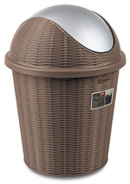 Stefanplast Mülleimer mit Schwingfunktion 28 x 28 x 38 cm beige