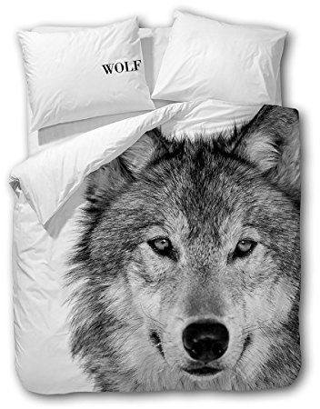 Traumschlaf Wendebettwäsche Wolf 1 Bettbezug 135 x 200 cm + 1 Kissenbezug 80 x 80 cm