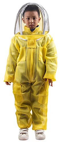 Kinder 120cm-150cm Ganzkörper Bienenschutzanzug mit belüftetem Schleier Imker Kostüm Anzug