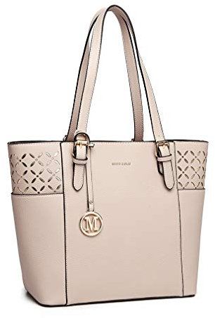 Miss Lulu Handtasche Damen Shopper handtasche Elegantes Schultertaschen Laser-Gravur Große Damentasche mit verstellbarem Schulterriemen