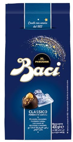 BACI PERUGINA Classico Cioccolatini Fondenti ripieni al Gianduia, Sacchetto 400g