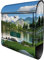 banjado® Design Briefkasten personalisiert Gebirgssee 38,5x46,5x13cm & 2 Schlüssel - Briefkasten Stahl schwarz Zeitungsfach pulverbeschichtet - Postkasten A4 Einwurf inkl. Montagematerial