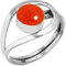 Jeweloporium Orange Echt Karneol 925 Silber Ringe für Damen mit Stein Handgefertigt Silber Ringe Größe 54(17.2) Ostern Geschenk Cocktail Schmuck