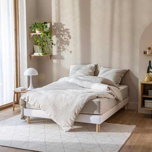 Cache-sommier 90x190 Blanc – 100% Coton Jersey Extensible – Doux, Résistant, Facile à Installer – Oeko-TEX – pour sommier de 15 à 30 cm