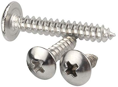 Xiedeai Crosshead Wood Screws Fasteners - Round Mushroom Head Self-Tapping Pointed Tail Stainless Steel Screws M3 M4 M5 M6