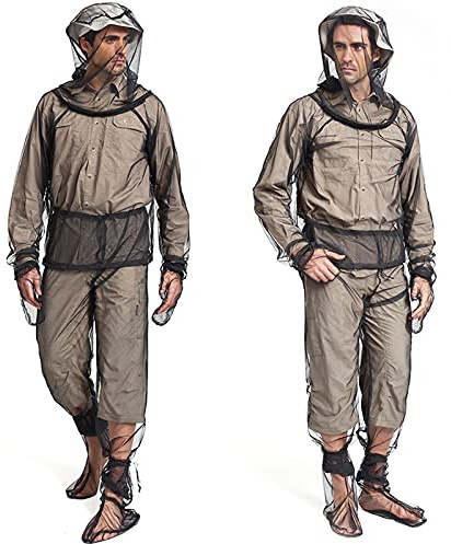 4 Pieces Mosquito Net Suit – Jacket Hood & Pants & Mitts & Socks Sets, Light-Weight & Breathable Mesh Clothing, Black, Small/Medium (Pack of 1)