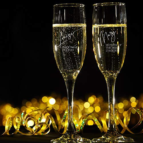 Bridesmaid Maid of Honour Gift Personalised Champagne Prosecco Flute Glass