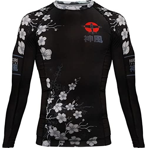 Hardcore Training Rash Guard Sakura Men's Kompressionshemd Herren Lange Ärmel Grappling Jiu Jitsu MMA Fitness Boxen No Gi