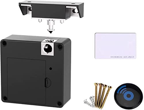 Serrure électronique pour armoire, Kit de serrures cachées avec carte RFID/étiquette d'entrée de batterie faible détection de distance 50 mm Serrure sans clé pour tiroir en bois ou placard