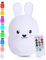 Kadoing® Kaninchen Nachtlicht (Groß) - wiederaufladbare Nachtlampe mit Tippfunktion und Fernbedienung - Nachttischlampe - Kinder - Babylampe - Kinderlampe - Babyzimmer - Kinderzimmer - Kinderspielzeug
