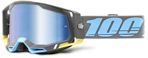 100% Fahrradbrille, RACECRAFT 2, Grau/Blau, verspiegelte Gläser, Blau