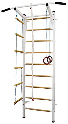 Sprossenwand Kinderzimmer | Kletterwand Kinder | Fitness (White)