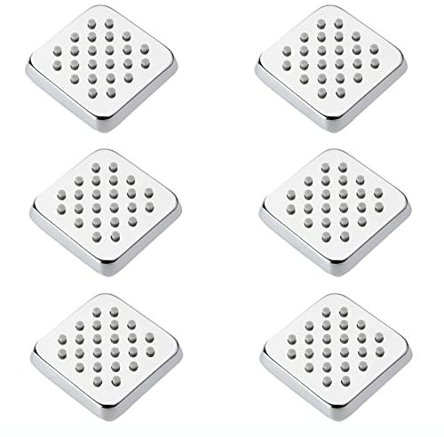 ASXSY K?rperstrahl Verchromt Massagedüsen Messing Seitenbrause Quadratisch Duschkopf Sprühger?t Einstellbar Wand Wellness ​Düsenset Regendusche Duschkopf für Badezimmer, 70x70mm,6 Pack