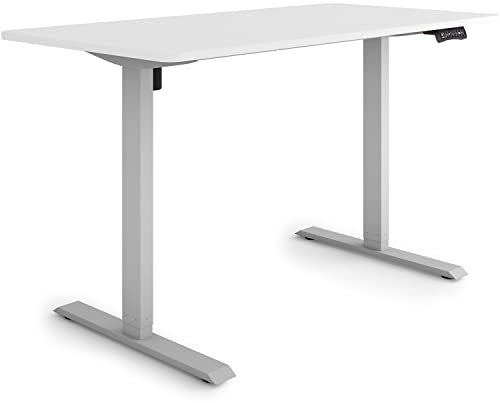 ESMART Germany ETX-121GW 140x70cm Weiß Ergonomischer Steh-Sitz-Schreibtisch Stufenlos elektrisch höhenverstellbar 73,5-123,5cm 3X Memory Aktivitätserinnerung Soft-Start/Stopp Schnelle Montage