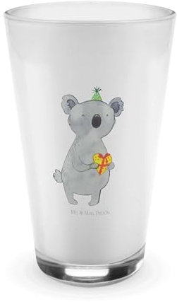 Mr. & Mrs. Panda Latte Macchiato Glas Koala Geschenk - Wasserglas, eiskaffeeglas, Teeglas, Cocktailglas, Party, Geburtstag