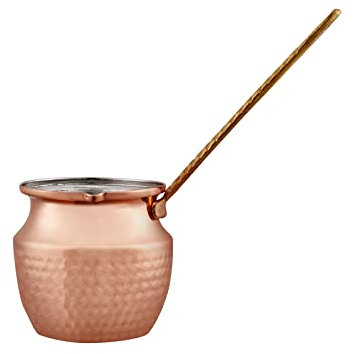 KARACA Alacahoyuk Kupfer Kaffeekanne Klein Cezve Mokkakanne für 3-4 Tassen Geeignet, Mochatassen-Espressotassen, Granit, Moderne Türkische Cezve-Kaffeekanne
