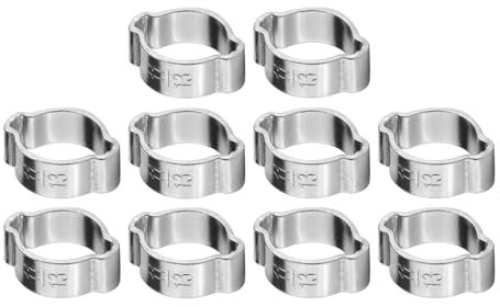 Schlauchschellen, 10 Stück, Optional, 5 23 Mm, Verzinkter Edelstahl, Zwei-Ohr-Schlauchschellen-Sortiment-Kit für Fule-Benzinleitung, Schellen und Hülsen (11-13 mm)